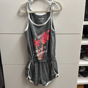 Girls Forever Summer Palm Tree Romper size 8-10 Excellent condition
